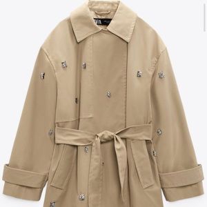 Zara JEWEL APPLIQUÉ TRENCH COAT